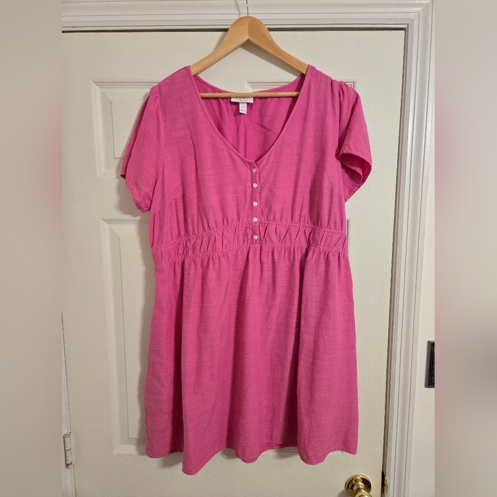 Isabel by Ingrid & Isabel Women's Maternity pink dress with pockets size XL